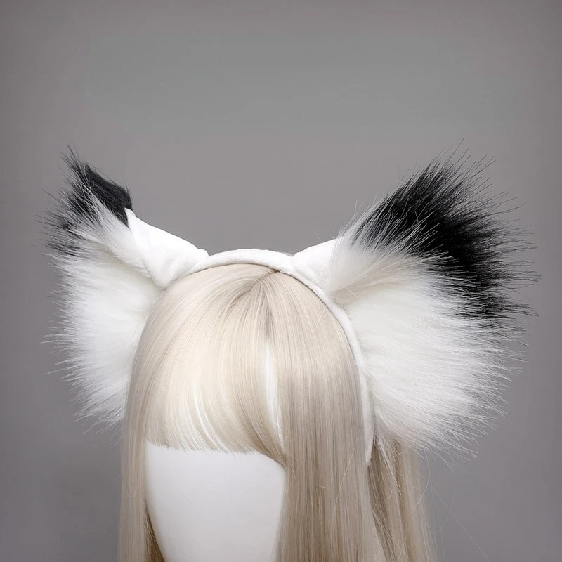 

Simulation Fox Ears Headband Pure Handmade Plush Lolita Headdress Hairpin Wolf Ear Cat Ear Animal Ear