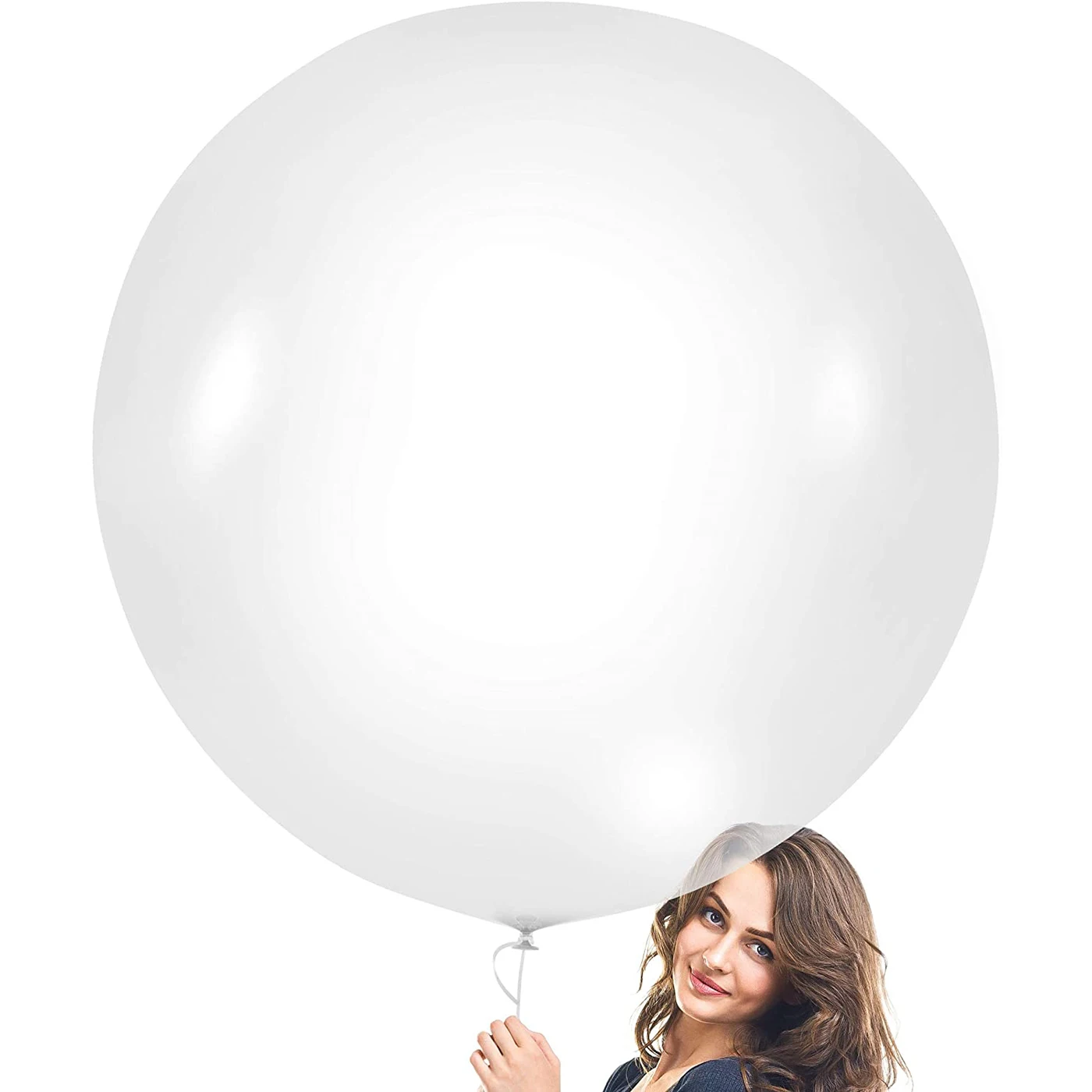 thumbnail image 1 of Globo de látex blanco y rosa de gran tamaño de 36 pulgadas para decoración de fiestas de cumpleaños y bodas, suministros festivos para fiestas, accesorios de diseño para eventos, 1 of 5