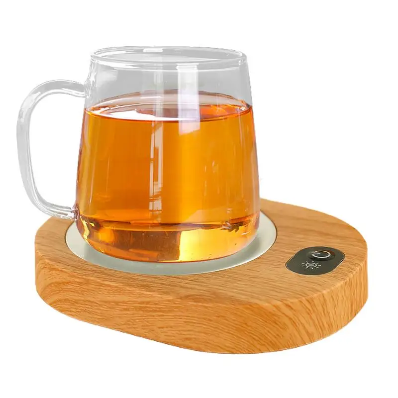 

Подогреватель для чашек, Настольная грелка для кофе 55-65C с постоянной температурой, USB-зарядка, модный подогреватель для кофе под дерево, тарелка для чая