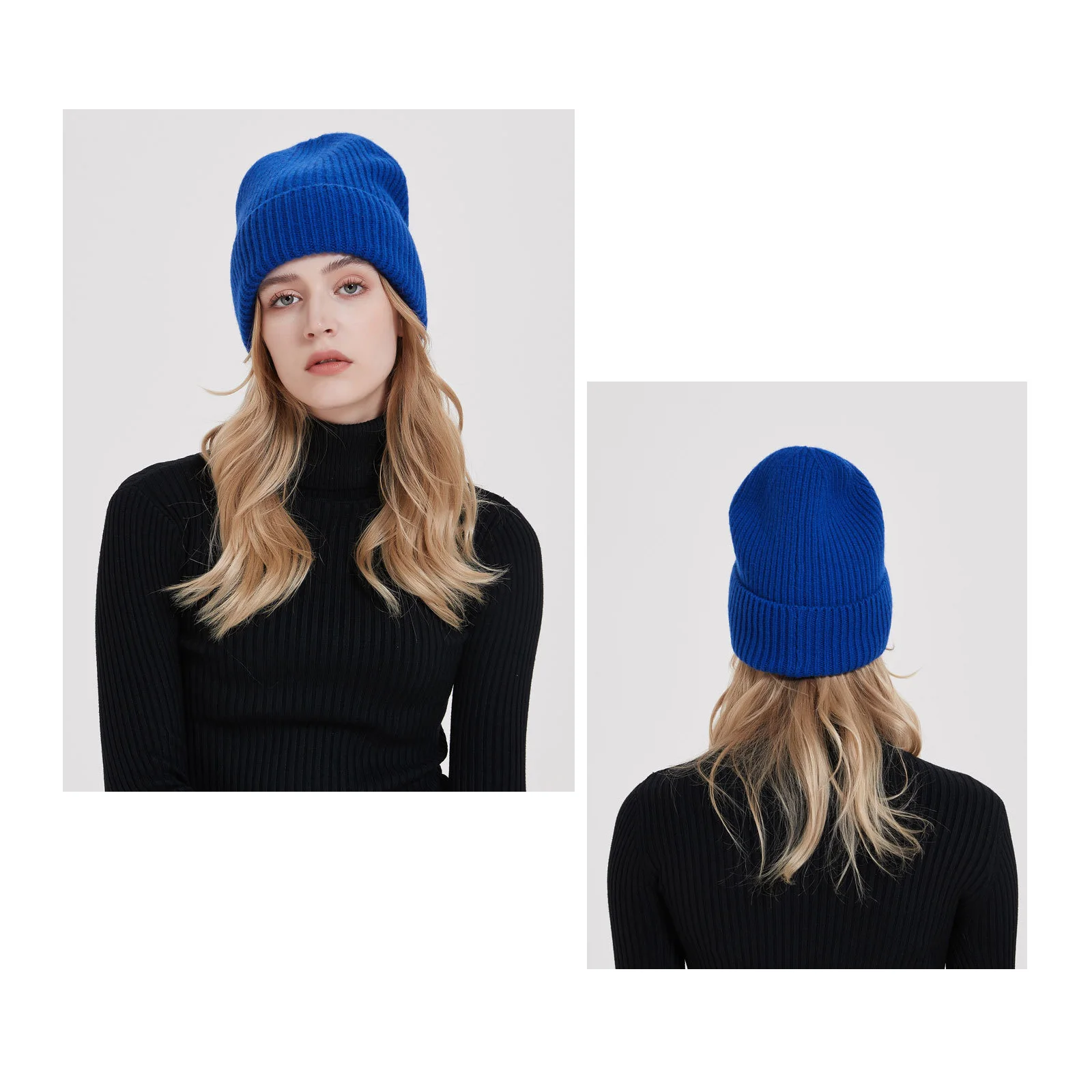 Wool Beanies Women Knitted Cap Hat Men Winter Warm Bonnet 5