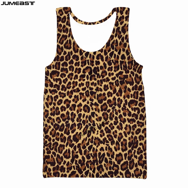 

Jumeast Men Women 3D Vest Oversized Male Female Streetwear Leopard Camouflage Short Sleeve Sport Pullover Summer Tank Tops Tees