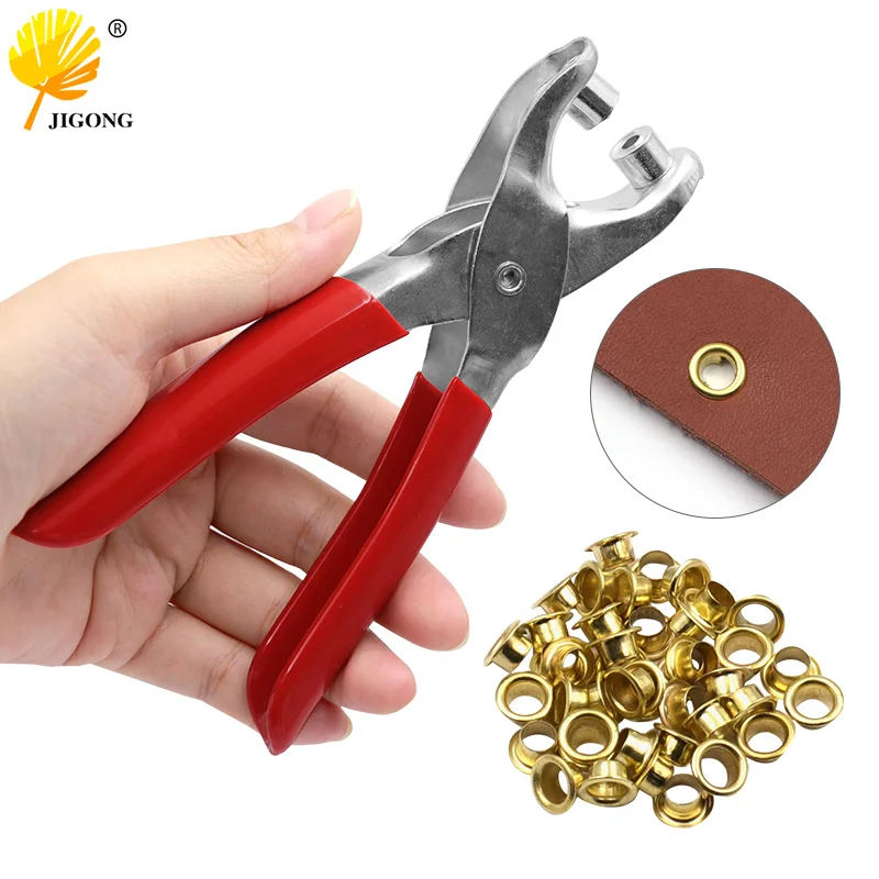 1 Set Eyelet Fixing Cloth Leather Belt Shoe Hole Punch Pliers Sewing