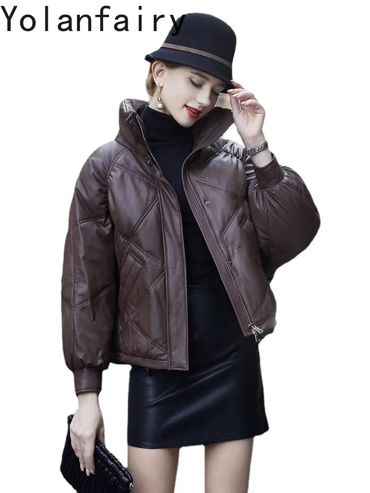 

Winter New Goose Down Leather Down Jacket for Women Clothing 2023 Autumn Short Loose Casual Pure Sheepskin Coats and Jackets FCY