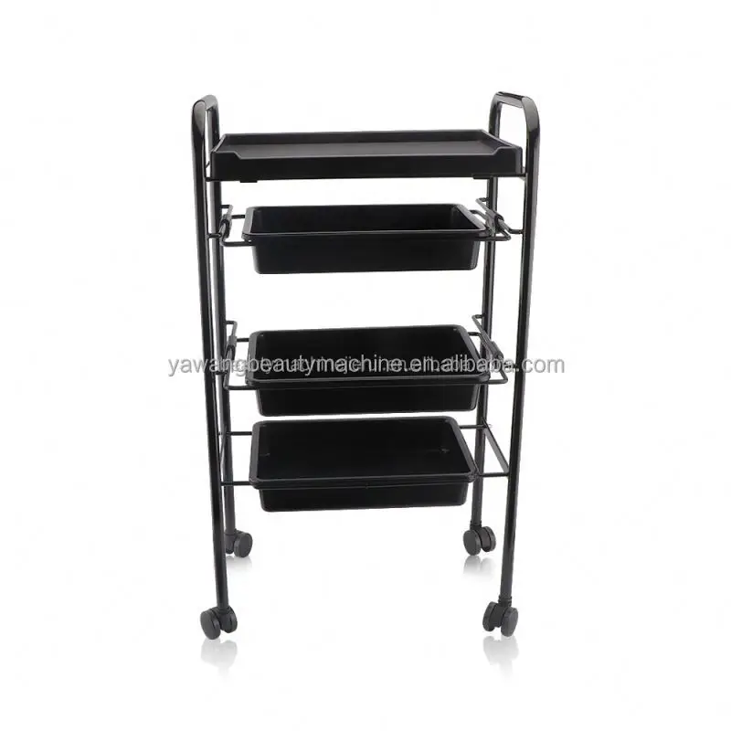 Four layers cart hair nail price beauty cheap salon trolley cheap price abs hospital treatment cart medical rescue emergency multifunction medicine nursing trolley