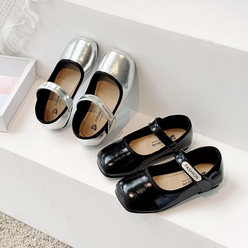 Girls Leather Shoes for Party Wedding Children Shallow Princess Shoes Soft Sole Little Kids Mary Janes Princess Shoe