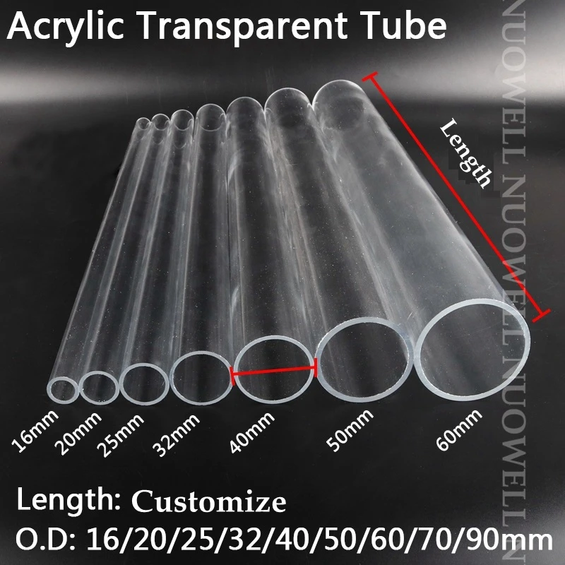 High Transparent Acrylic Tube DIY Aquarium Tank Clear Plexiglass Cylinder - Acrylic Pipe And