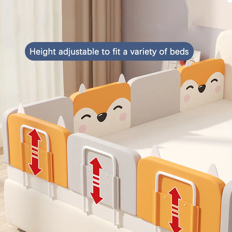 50cm Baby Bed Guardrail Height Adjustable Anti-collision Guardrail Child Bed Fence General Soft Gate Crib Rail (18.5inch)