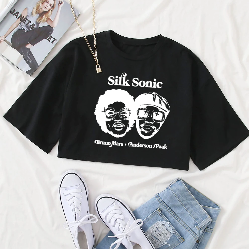 thumbnail image 1 of Camiseta de seda Sonic para mujer, regalo de Bruno Mars, 1 of 4