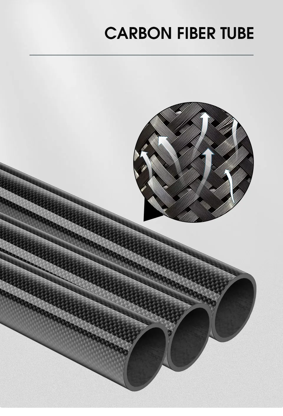 2 Stück 3K Plain Glossy Surface Carbon Fiber Tube Länge 500 mm Außendurchmesser 12 mm 14 mm 16 mm 18 mm 22 mm 24 mm 26 mm 28 mm 30 mm 35 mm Carbon Tube – Detail 3