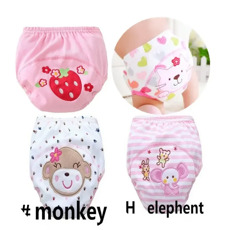 4pc/Lot Pink Series Waterproof Baby Girls Potty Training Pant Infant Underwear Panties Newborn Underclothing size 90
