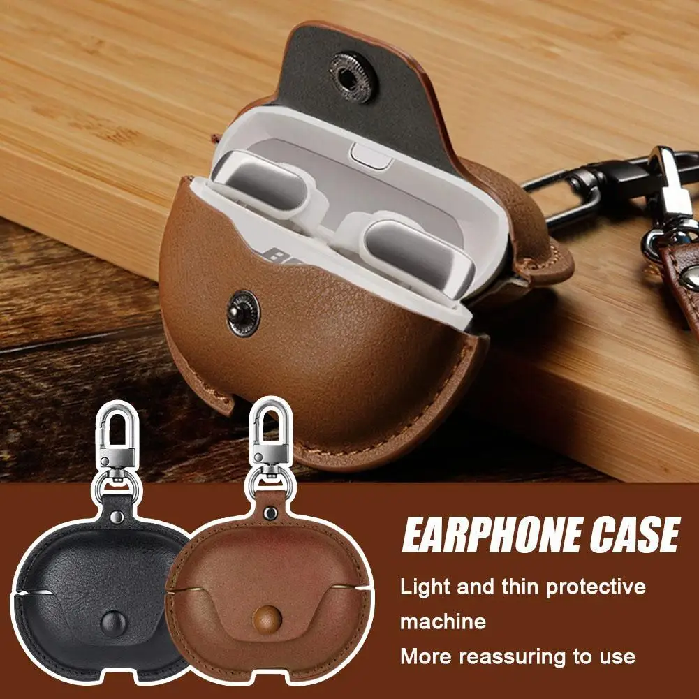 

PU Leather Case For Bose Ultra Open Earbuds Protective Case Wireless Bluetooth Earphones With Hanging Loop/Lanyard