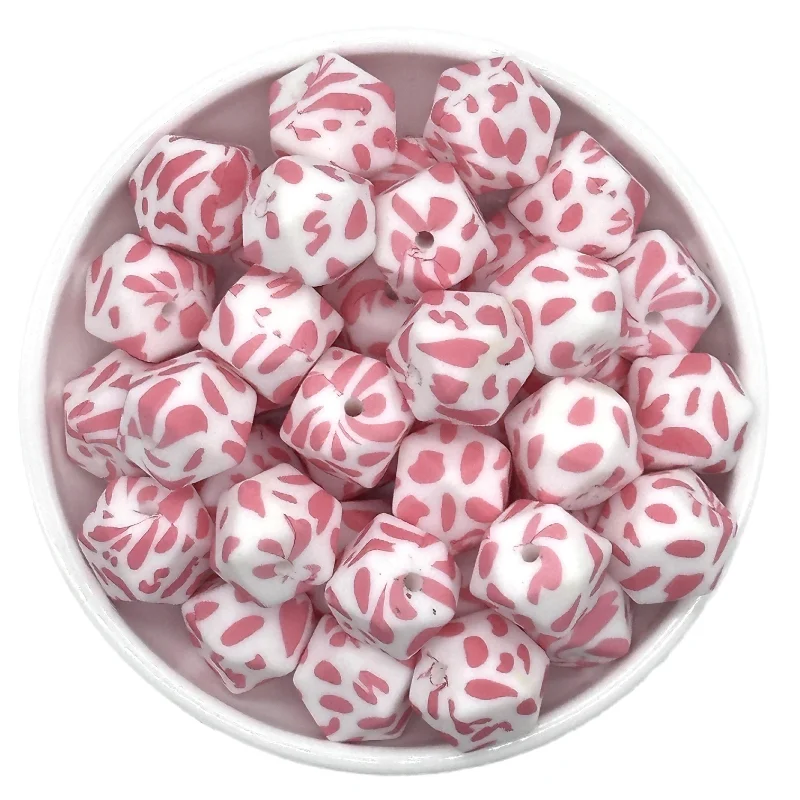 Colorful Hexagon Silicone Beads for DIY Crafts and Decorations (10/20pcs, 14mm)