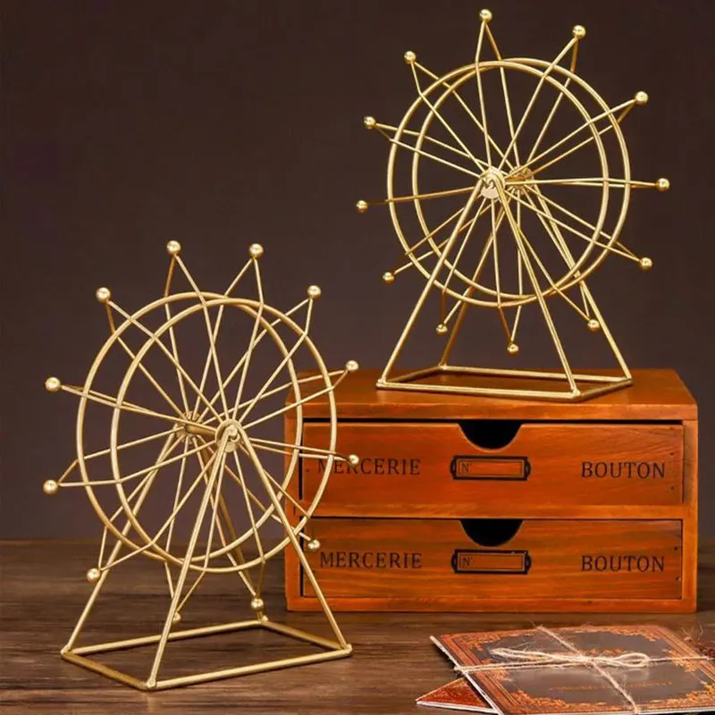 

Knick-knacks Nordic Iron Ferris Wheel Decoration Creative Living Room Home Desktop Indoor TV Wine Cabinet Decoration