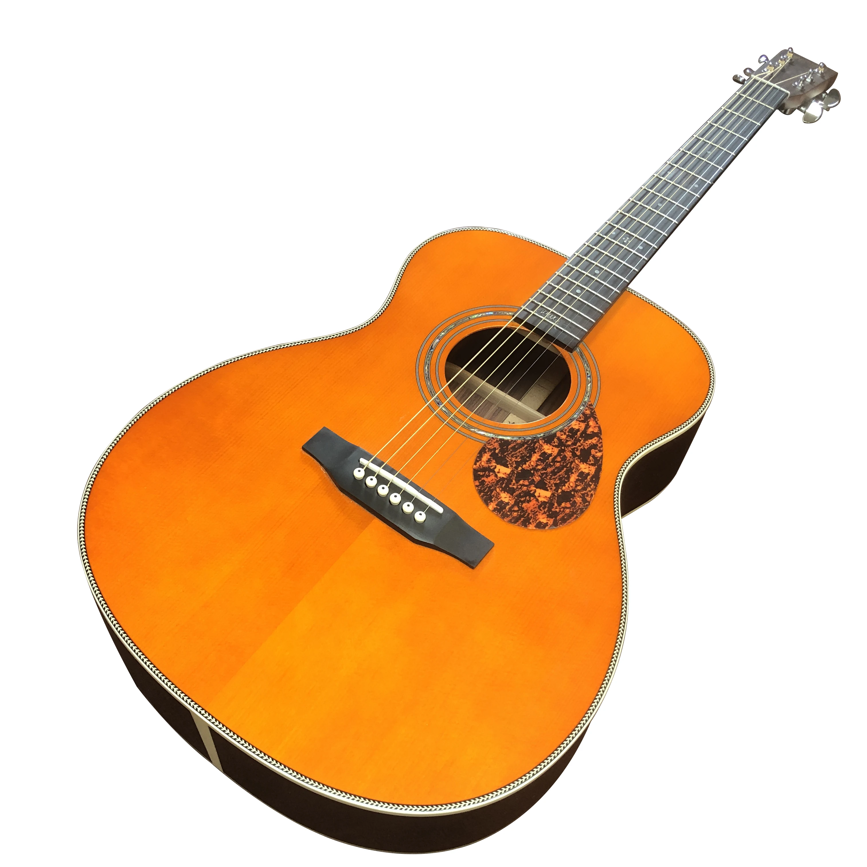 Chitarra Acustica In Legno Massello Con Profilo In Legno Massello Da 40 Pollici Serie Om