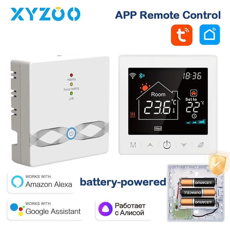 RF433 Smart Wireless Thermostat For Gas Boiler WiFi Tuya