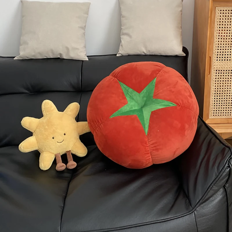 45cm Vegetable Plush Stuffed Pillow Soft Mushroom Tomato Persimmon Round Seat Cushion Sofa Chair Floor Decor Plushie Peluche 3