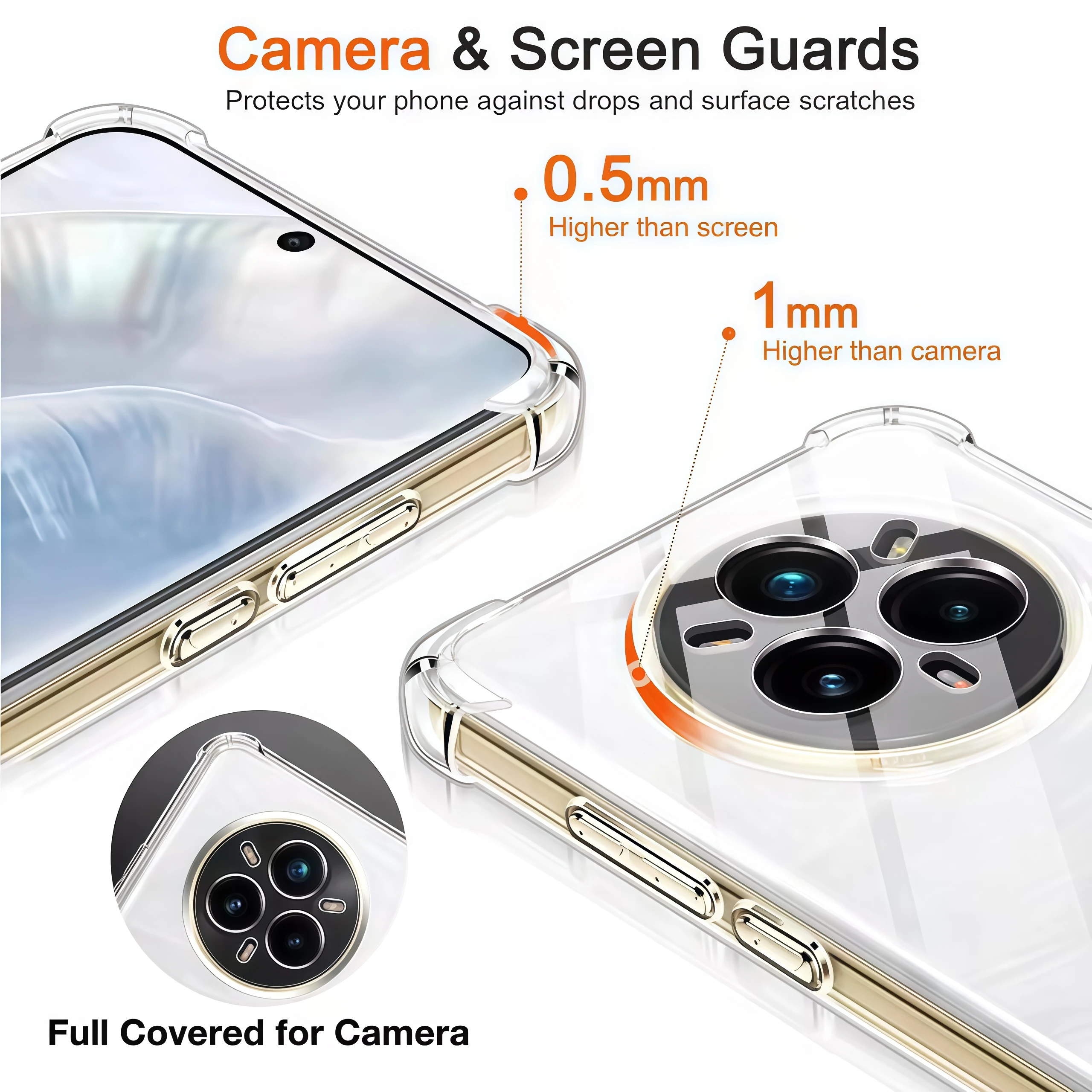 Shockproof Transparent Silicone Crystal Back Cover Case