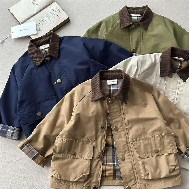 Boys Plaid Pocket Jacket 3