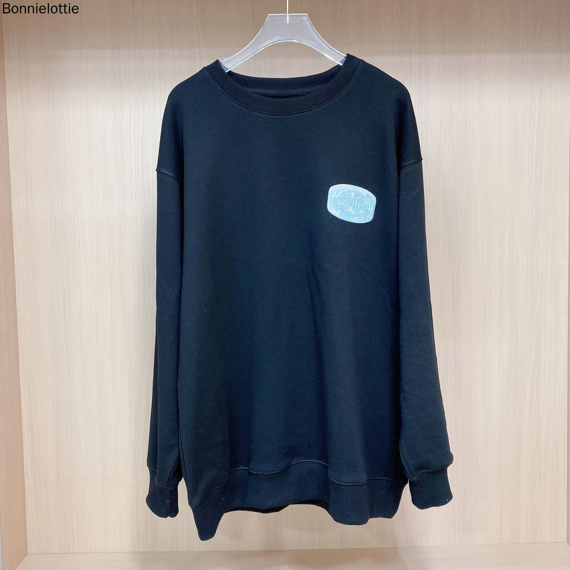 

WANG Women Sweatshirts Long Sleeve Autumn O-Neck Cotton Soap T-Shirt New Pullover Basic Top Loose