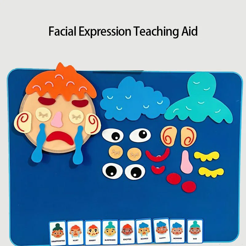 Children's DIY Emotion Stickers Early Education Emotion Expression Learning Game Felt Face Toys