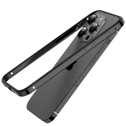 Sleek Aluminum Metal Bumper Case - Premium Phone Protection Accessory - iPhone 15 Plus (Black)