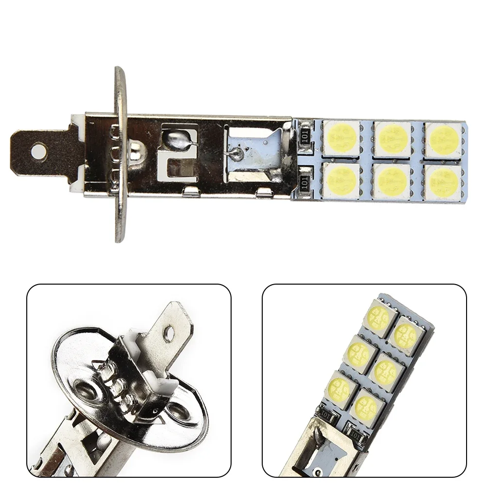 하이 퀄리티 안개등 H1 빔 교체 차량 액세서리, 운전 램프, 55W 알루미늄 전구, DRL H1-12SMD-5050