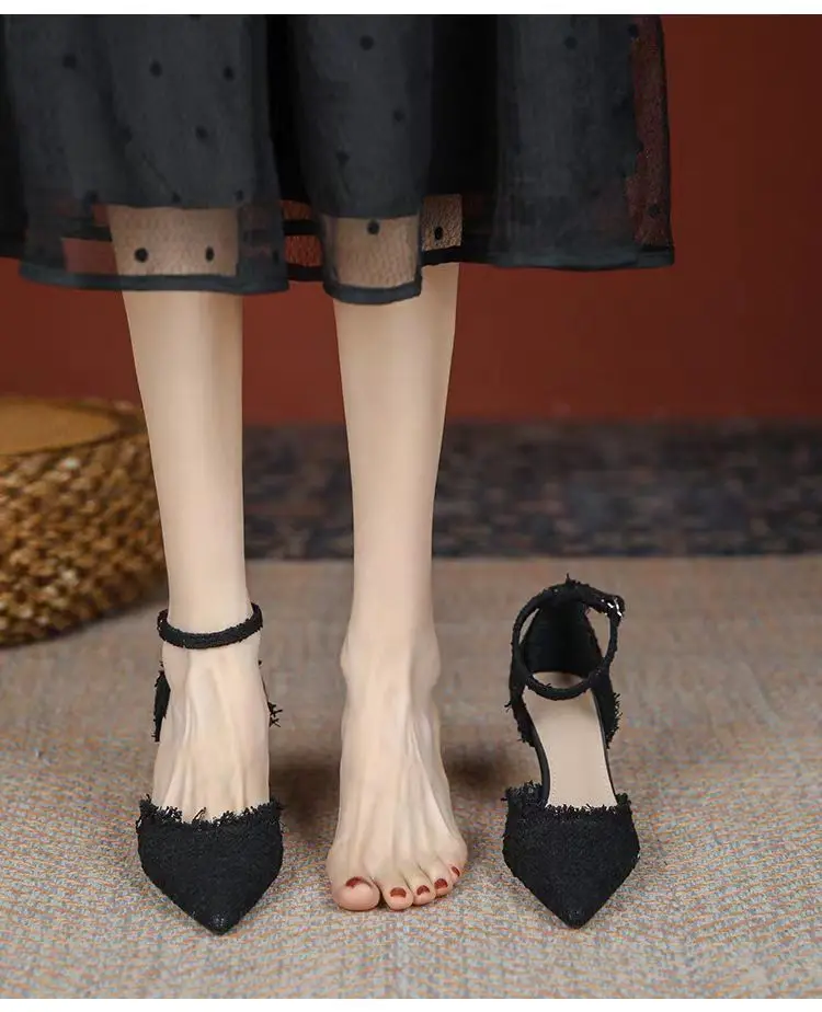 Womens Pumps Simple Basic Wedding Luxury Brand Design String Bead Pearls High Heels Lady Sexy Elegant Pointed Toe Pearl Shoes 4