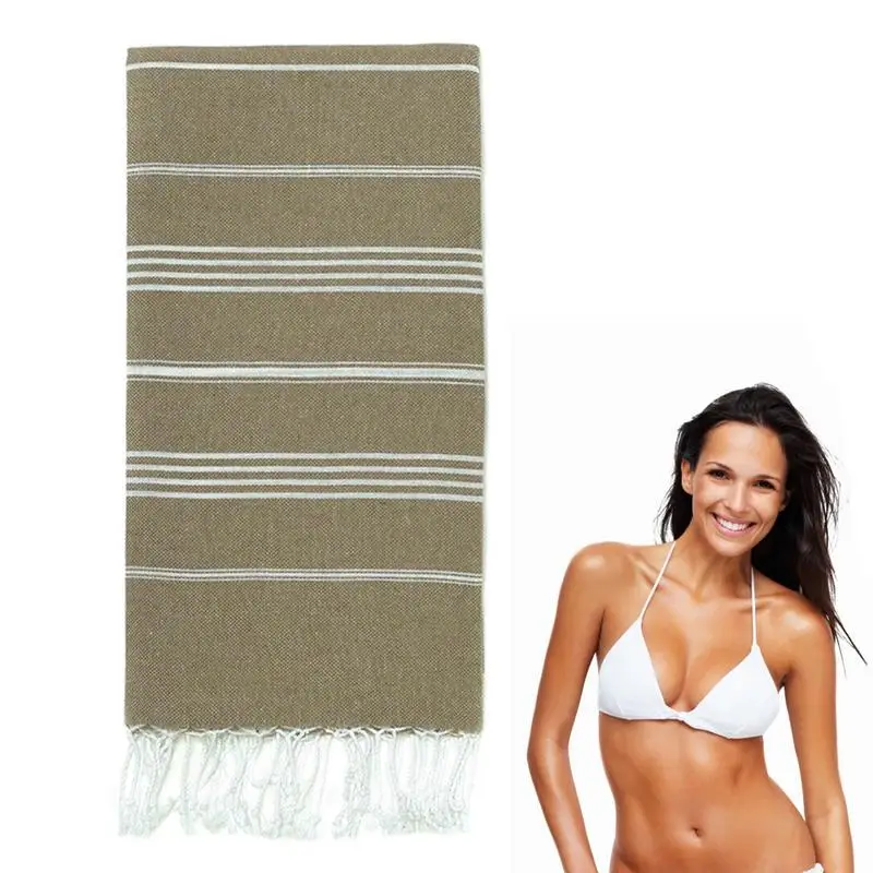 

Turkish Beach Towel Thin Cotton Pool Tassel Sheet Striped Beach Towels Kids Travel Essentials For Sauna Spa Bath Gym And Sand