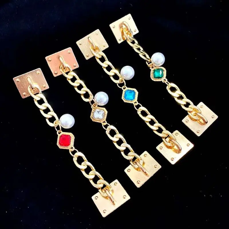 

Detachable Chain Shoe Charms Accessories Metal Charm Decoration For Clog Shoes Pendant Buckle For Girl Gift