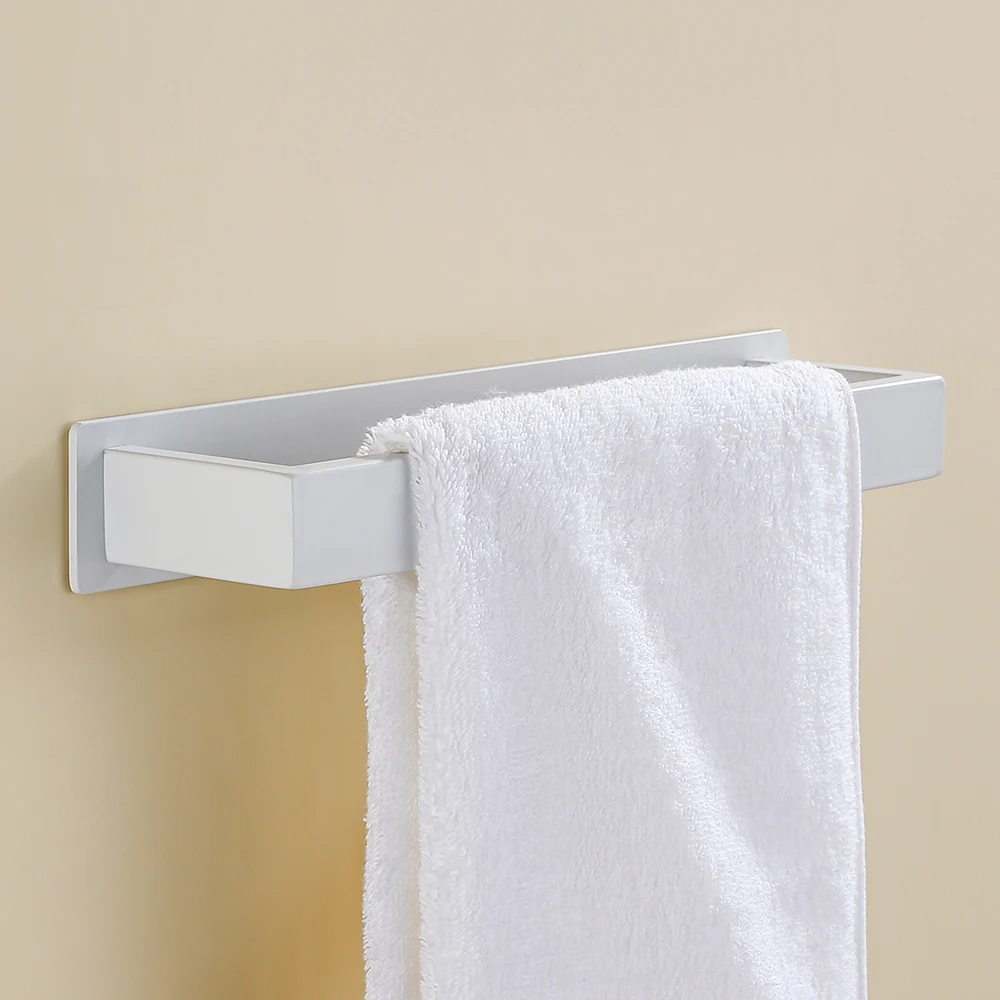 Self-Adhesive Bathroom Towel Rack Stainless Steel Kitchen Towel Hanger Holder Toilet Square Bar No Drill 30/40/50cm towel rack towel holder