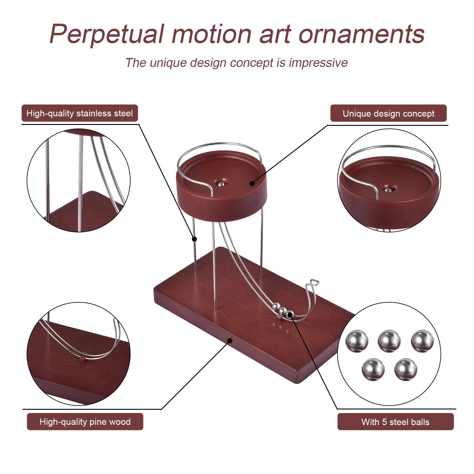 Jouet De Bureau Anti-stress, Gadget Scientifique Et Physique, Machine à  Mouvement Perpétuel, Machine à Balancer Automatique, Ornements De  Décoration