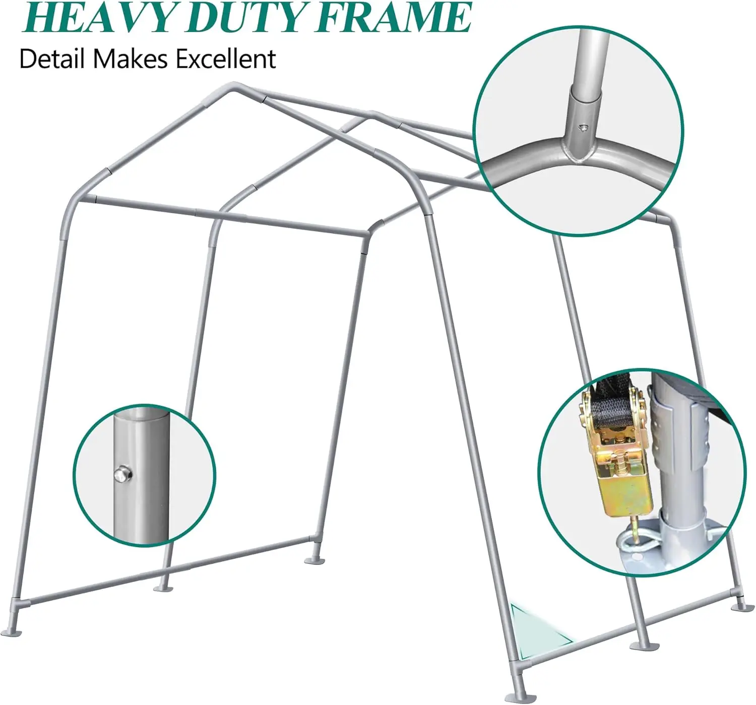 8' x 14' Outdoor Storage Shelter Shed- Heavy Duty Storage Tent with Roll-up Ventilated Windows, Portable Garage Zipper