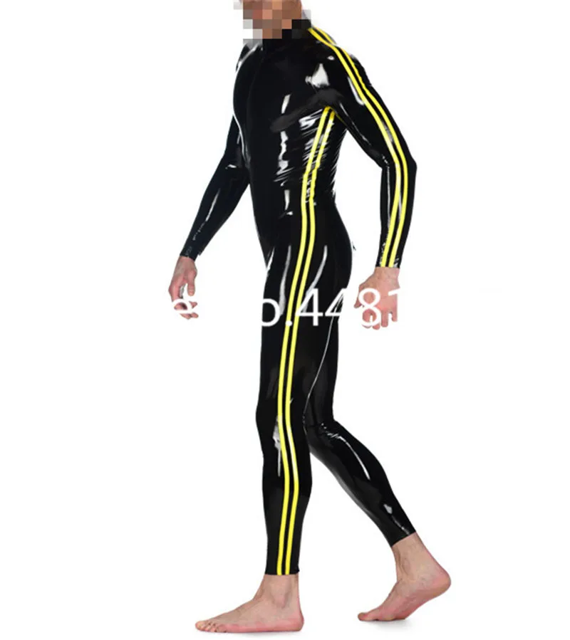 

Nature Handmade Latex Zentai Suit Latex Rubber Men's Catsuit Sexy Bodysuit With Front Zip (No Sock) for Males