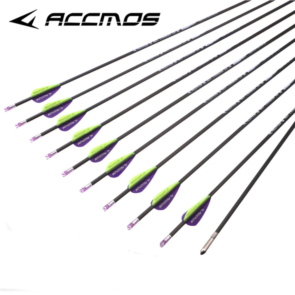6/12/18pcs Archery 40T Carbon Arrow ID 3.2mm Spine 350 400 500 600 700 800 900 1000 +-0.009" Bow Hunting Shooting Training