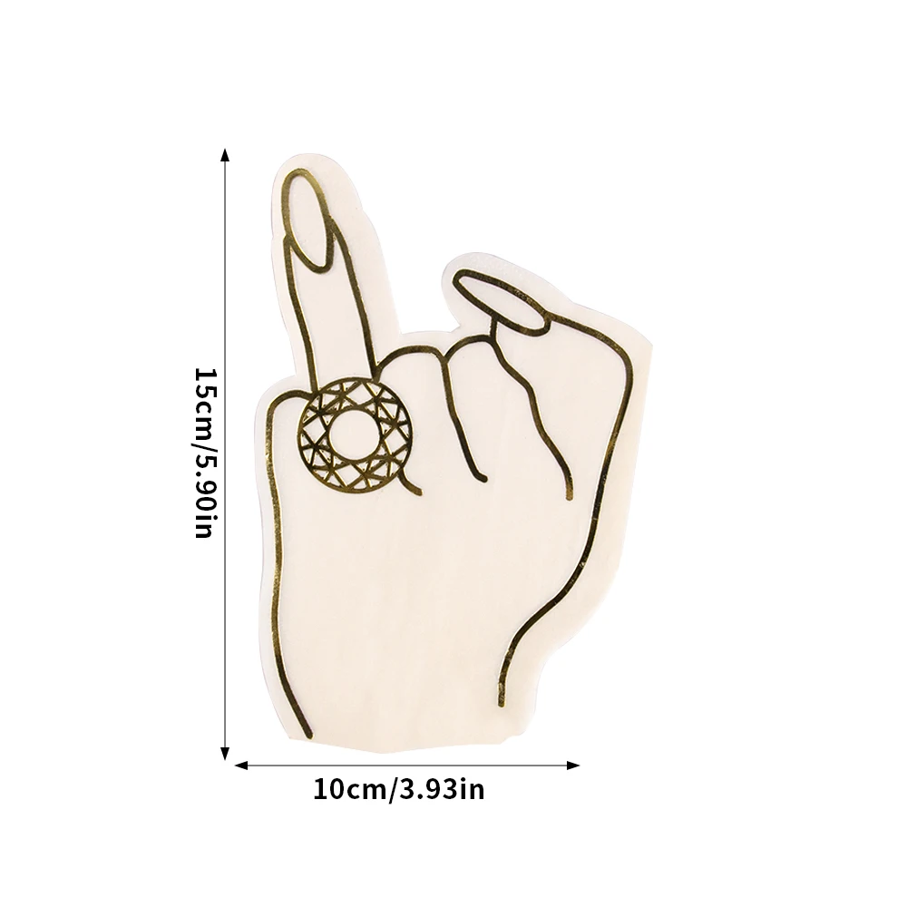 20pcs Bachelorette Party Decorations Creative Dimond Ring Finger Shape Napkins Bride To Be Wedding Party Bridal Shower Supplies