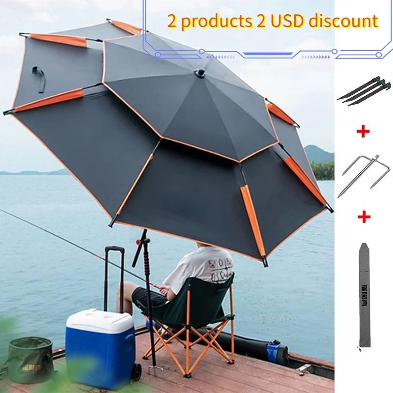 

Outdoor Beach Camping Fishing Umbrella Sun protection Waterproof Adjustable Canopy Umbrella