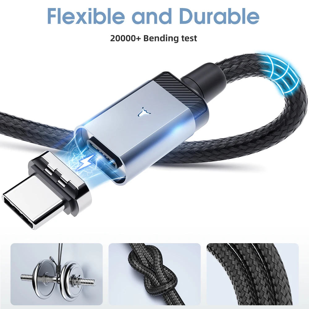 รูปสินค้า สายชาร์จแม่เหล็ก USB-C ชาร์จเร็ว ใช้ได้กับมือถือหลายรุ่น