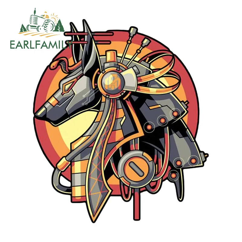 

EARLFAMILY 13 см x 11,2 см Mecha Anubis наклейка на голову Механическая металлическая наклейка на автомобиль наклейка на окно багажник бампер s автомобильные аксессуары