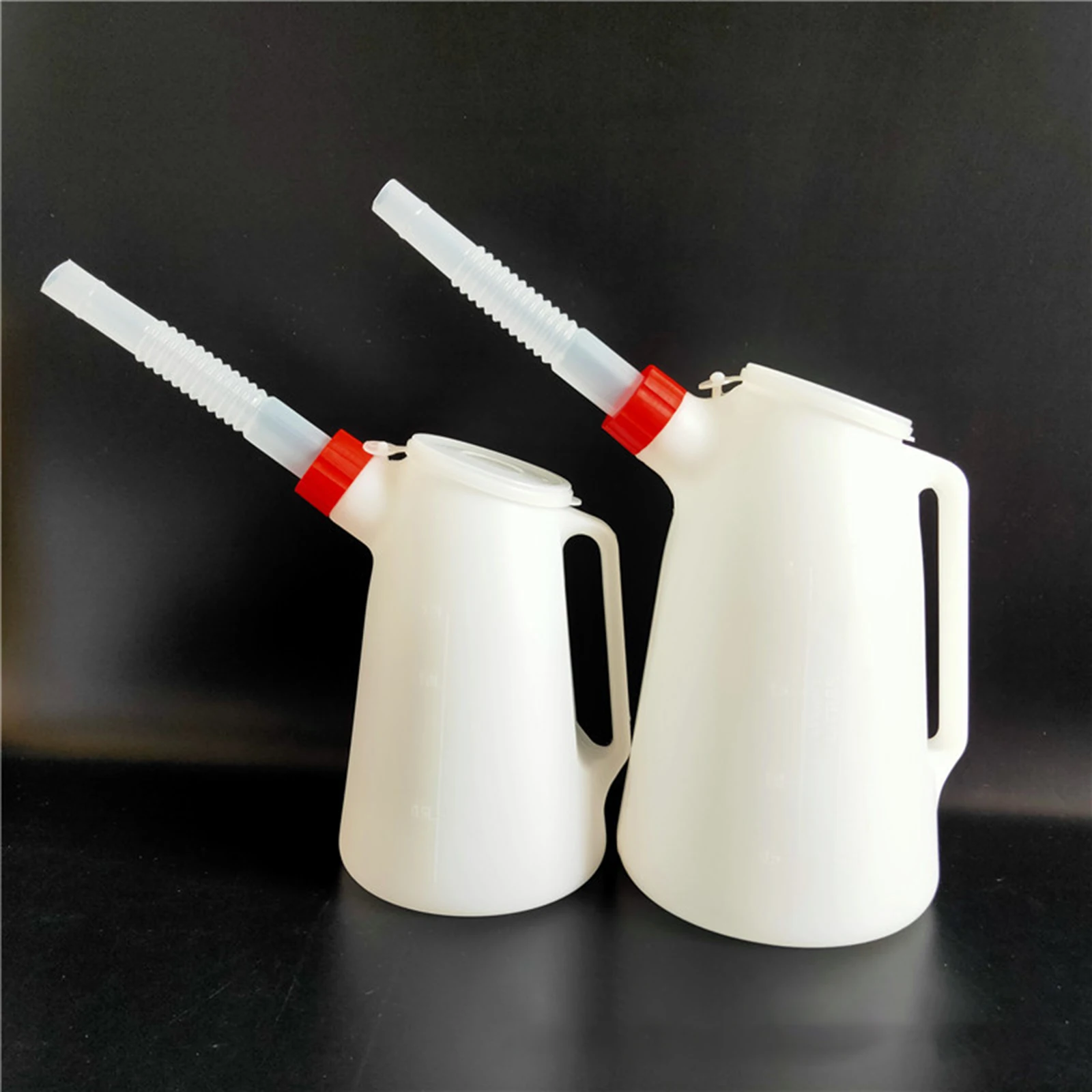 Oil Measuring Jug Universal Oil Measuring Jug with Pouring Flexible Spout Container Oiler Plastic Measuring with Lid Durable for Traveling Car