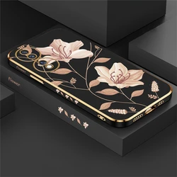 Elegant Floral Shockproof Silicone Phone Cover with Plated Edges for Honor 50 SE (Black-306)