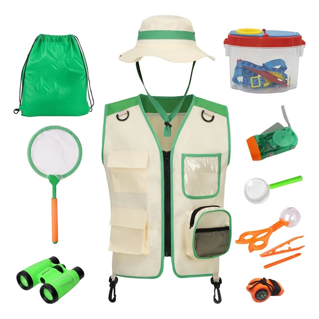 12Pcs Cargo Vest and Hat Backyard Costume with Magnifying Bug Catcher  Costume Kit for 3-12 Years Old Kids Boys Girls - AliExpress