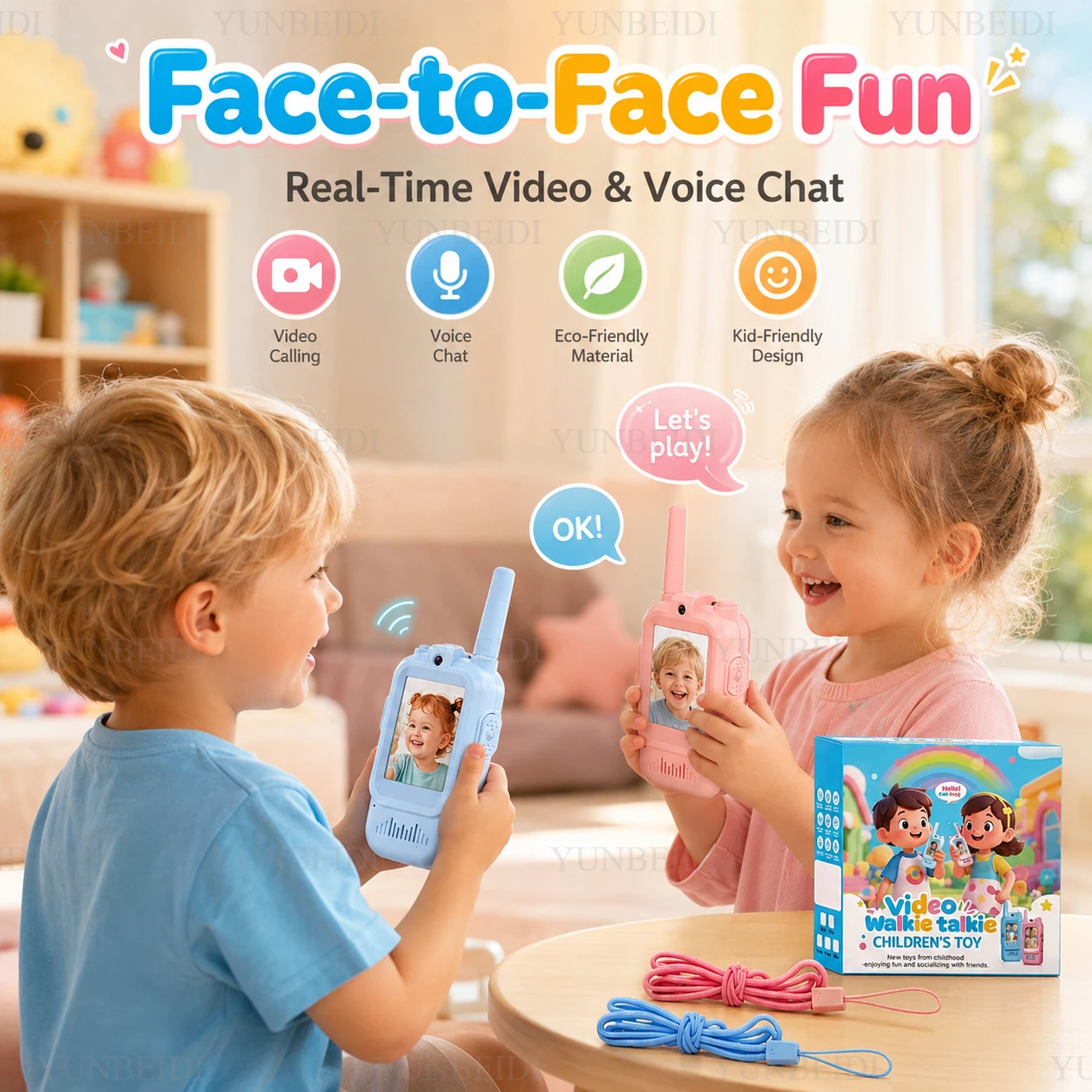Walkie-talkie HD per bambini, 2 pezzi, 2 stili, interfono, ricarica USB, per interni ed esterni, giocattoli per bambini, regali di compleanno per ragazzi e ragazze dai 3 anni in su - immagine 3
