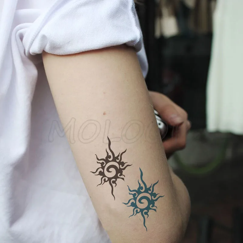 

Water Transfer Sexy Tattoo Sun Flower Totem Tattoo Body Art Waterproof Temporary Fake Flash Tattoo for Man Woman Kid 10.5*6cm