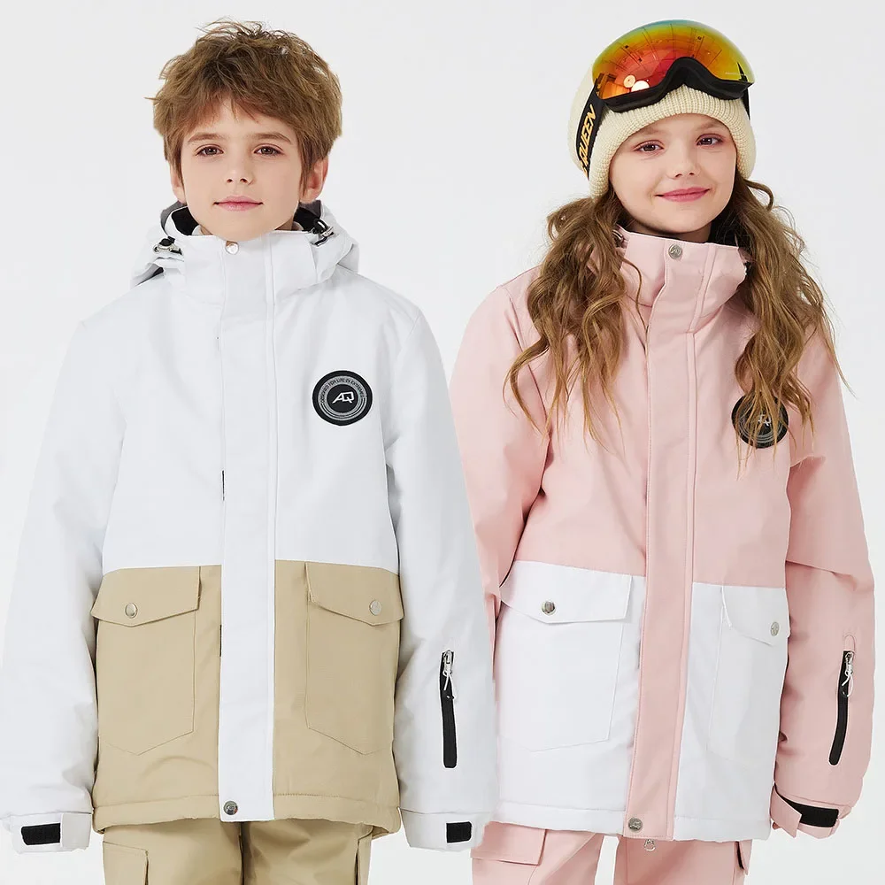 Children's Ski Jacket For Boys and Girls Winter Outdoor Waterproof Windproof and Warm Thickened Skiing Snowboarding Jacket