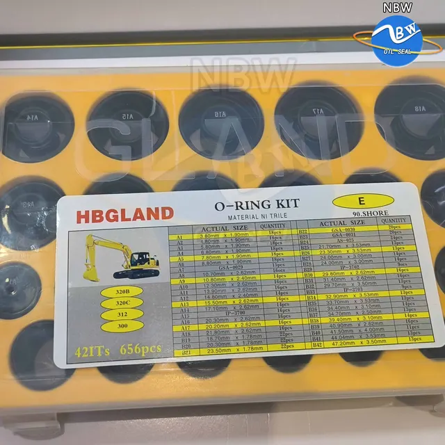 O-حلقة صندوق النفط مجموعة مانعة للتسرب ل كاتربيلر E320 320B 320C 330C 656 قطعة 42 حجم حفارة العالمي CAT إصلاح جوانات جودة عالية