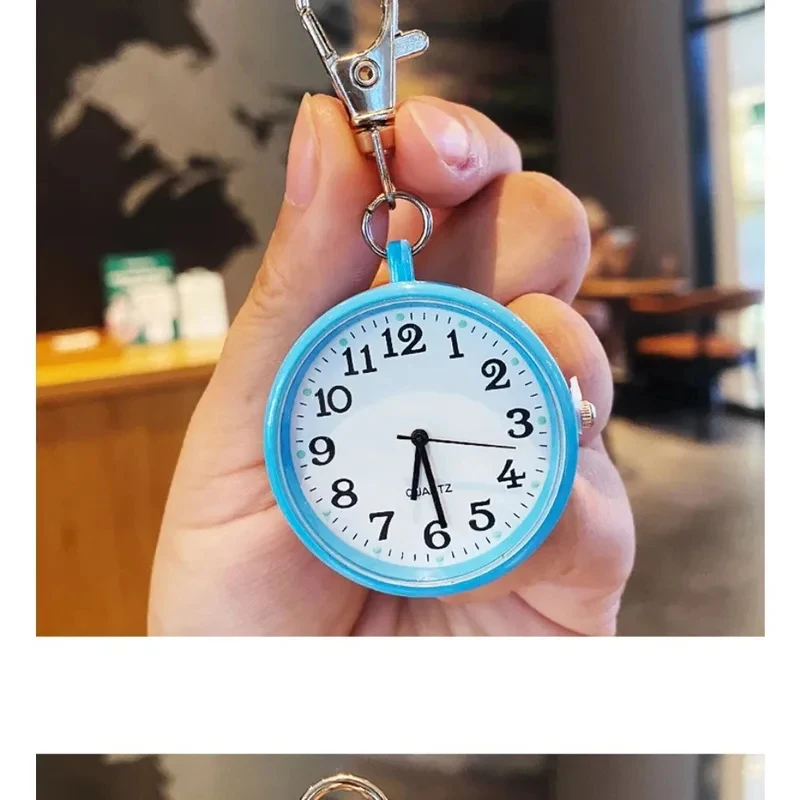 새롭고 귀여운 컴팩트 쿼츠 포켓 시계(키체인 포함) ? 남녀공용 쿼츠 시계, 남성용, 여성용, 미니멀리스트 시계, 어린이를 위한 선물