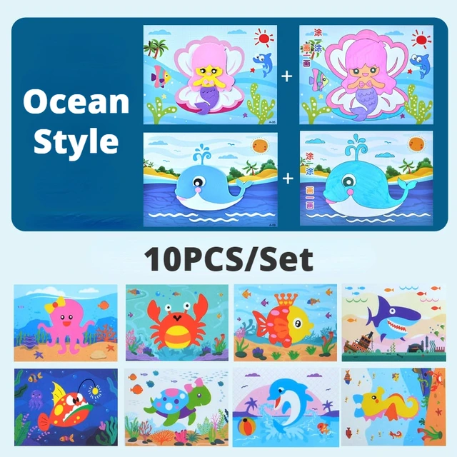 10Pcs 3D EVA Foam Sticker DIY Creative Cartoon Puzzle Handmade Early Learning Educational Toys For Children Kids Birthday Gift 6