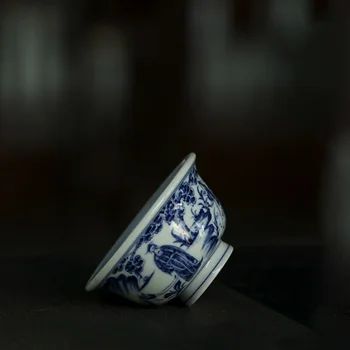 Jingdezhen-고스트 밸리 나무 가마 수제 손으로 그린 파란색과 흰색 냄비 컵, 압력 병, 대형 골동품 말 발굽 모양
