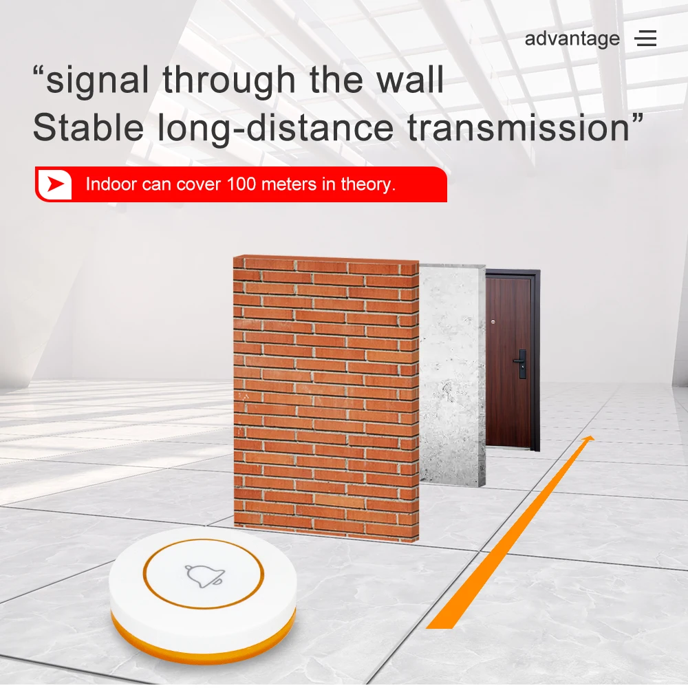 CTT12 Wireless Calling System 10 pcs of Table Call Button Transmitter Pager for Restaurant Hotel Cafe Calling System
