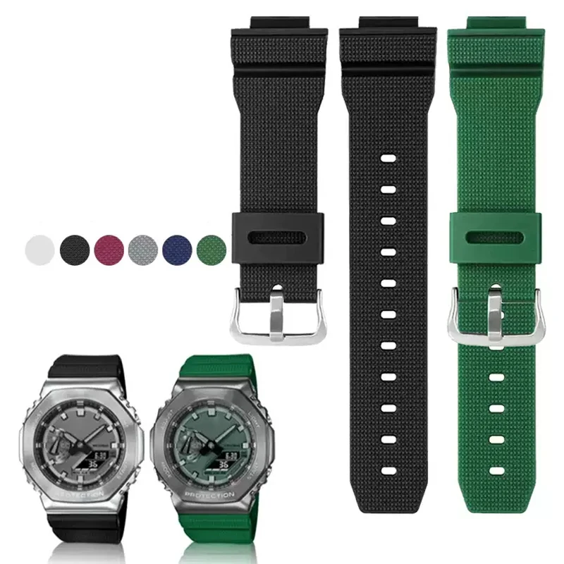Hochwertiges Gummiband für Casio G-Shock GM2100 GA2100 DW5600GM GA 2100 DW6900 wasserdichtes Silikonarmband 16 mm Armband